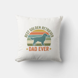 Coussin Meilleur Papa Golden Retriever Vintage T-Shirt Chi