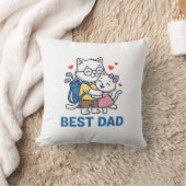 Coussin Meilleur Papa Golf Chat Câlin Mignon Design Vector (Couverture)