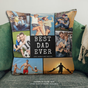 Coussin MEILLEUR PAPA JAMAIS 7 Collage photo Votre couleur
