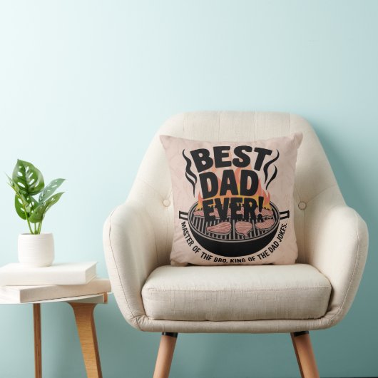 Coussin Meilleur papa jamais design barbecue - King of the (Chaise)