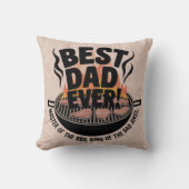Coussin Meilleur papa jamais design barbecue - King of the (Recto)