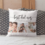 Coussin Meilleur papa jamais - Fête des pères photo Collag<br><div class="desc">Célébrez la Fête des pères avec le meilleur papa Jamais Photo Collage Jetez l'oreiller. Ce gardien personnalisé présente un collage magnifiquement arrangé de photos chères capturant des moments spéciaux avec votre père. Conçu avec des matériaux de qualité, il ajoute une touche de design et de sentimentalité à tout espace, parfait...</div>