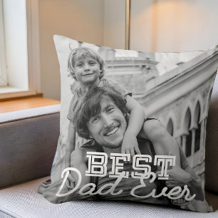 Coussin Meilleur Papa Jamais Moderne Cool Broderie Photo P