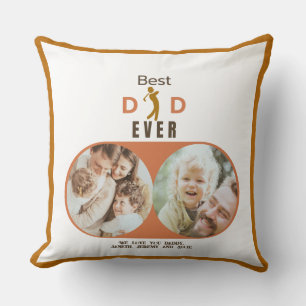 Coussin Meilleur Papa Jamais Moderne Cute Kids Photo Fête