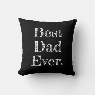 Coussin Meilleur Papa Jour Tiré À La Main Typographie Noir