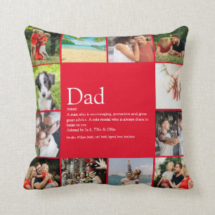 Coussin Meilleur Papa Père Définition 12 Photo Rouge