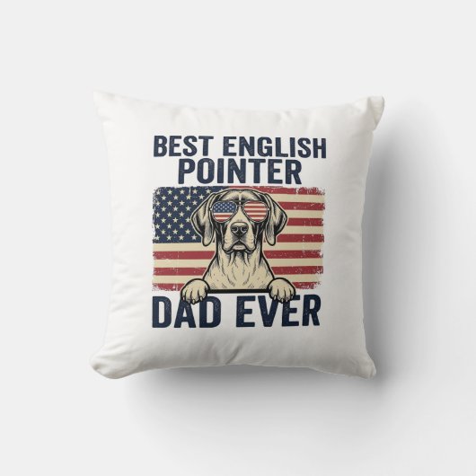 Coussin Meilleur Papa Pointer Anglais de tous les temps Ch (Recto)