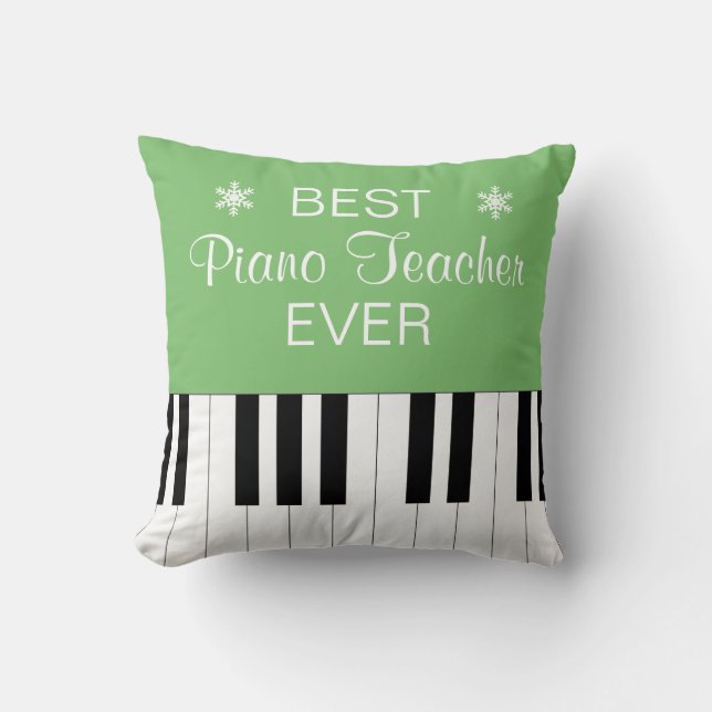 Coussin Meilleur professeur de piano jamais Piano Clé vert (Recto)