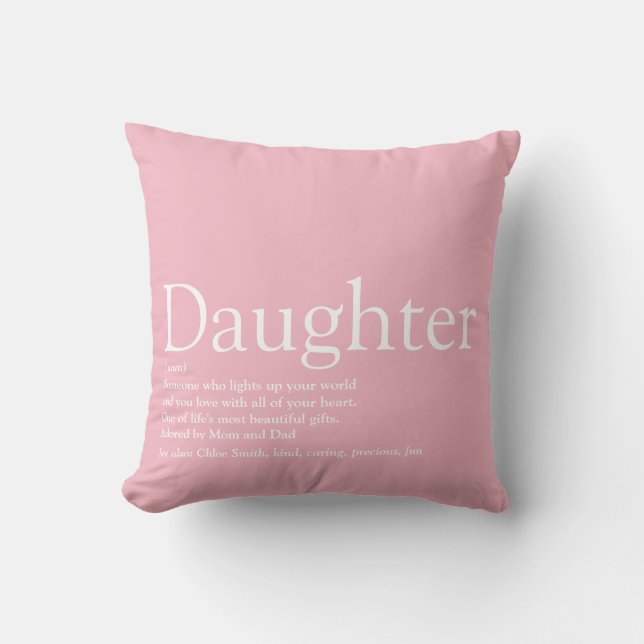 Coussin Meilleure Définition De Fille Rose Féminin (Recto)