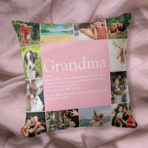 Coussin Meilleure définition de grand-mère Mamie 12 Collag
