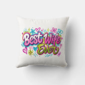 Coussin Meilleure Femme du Monde (Style 4) (Verso)