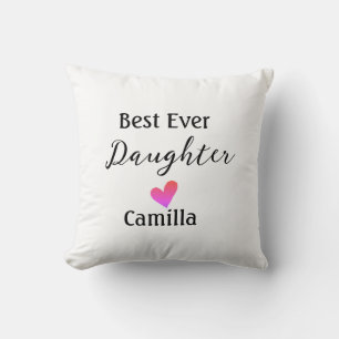 Coussin Meilleure fille ajouter nom papa maman fille fille