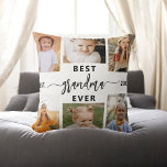Coussin Meilleure grand-mère - Collage photo pour petits-e<br><div class="desc">Célébrez la "meilleure grand-mère jamais" avec ce Collage de photos grand-enfants personnalisé Jetez l'oreiller. Ce cadeau réfléchi comporte un collage de photos chères, soigneusement arrangé, capturant des moments spéciaux, complété par un message sincère. Conçu en tissu doux et de haute qualité, il offre confort et style à tous les espaces...</div>