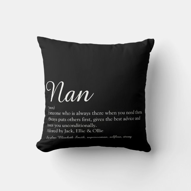Coussin Meilleure grand-mère, définition de grand-mère (Recto)