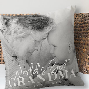 Coussin Meilleure grand-mère du monde depuis 20XX Photo si