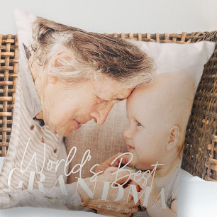 Coussin Meilleure grand-mère du monde depuis 20XX Photo si