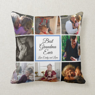 Coussin Meilleure grand-mère jamais photo collage texte pe