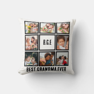 Coussin Meilleure grand-mère personnalisée Ever 8 Collage 