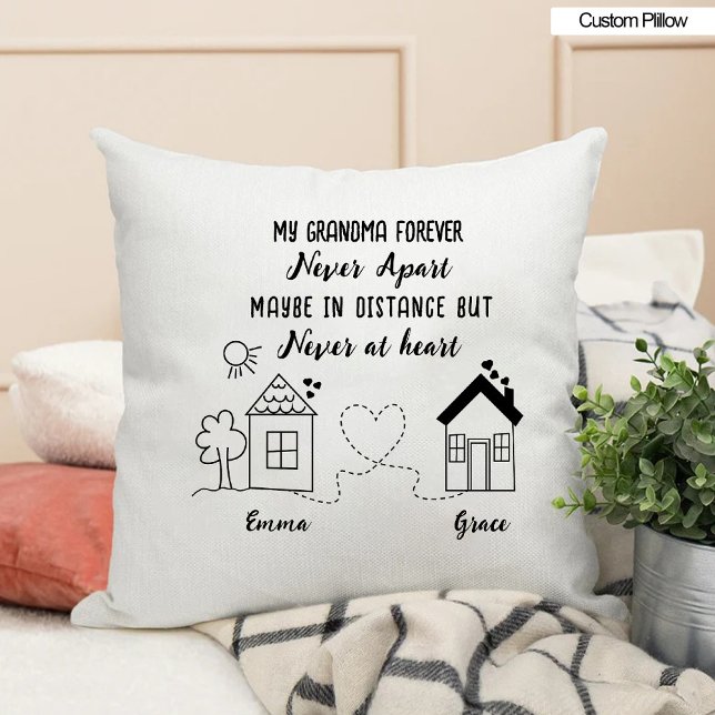 Coussin Meilleure Grand-mère pour toujours (Trendy Long Distance Best Grandmother Forever Throw Pillow)