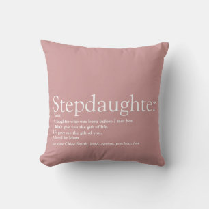 Coussin Meilleure jamais Stepgirl Définition Fille rose