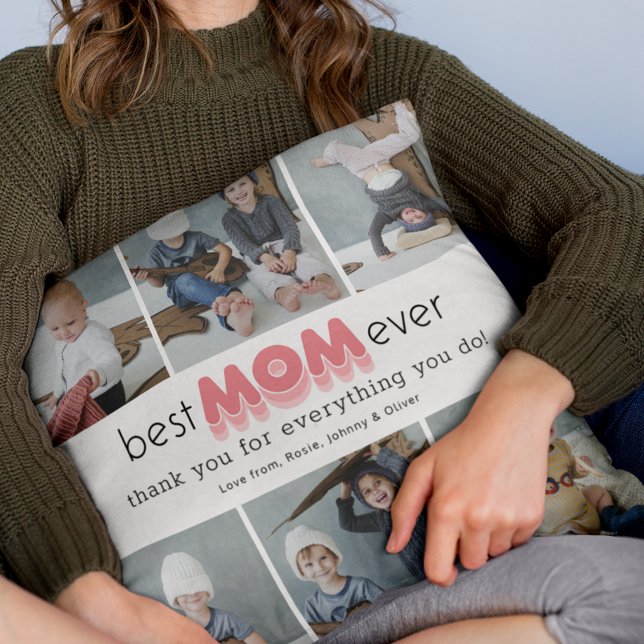 Coussin Meilleure Maman Collage Photo (Créateur téléchargé)