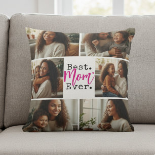 Coussin Meilleure Maman Collage Photo Anniversaire Fête de