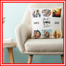 Meilleure Maman Collage Photo Écriture Élégante Cœ