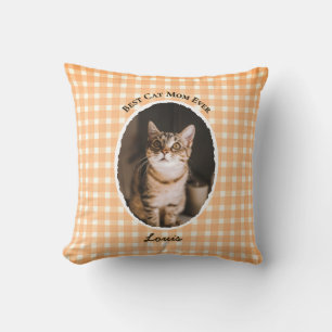 Coussin Meilleure Maman de Chat Personnalisé Drôle Mignon