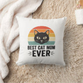 Coussin Meilleure Maman de Chat Retro Visage de Chat Desig (Couverture)