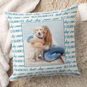 Coussin Meilleure maman de chien jamais personnalisé 2 pho