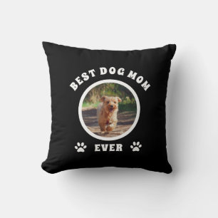 Coussin Meilleure maman de chien jamais personnalisée Phot