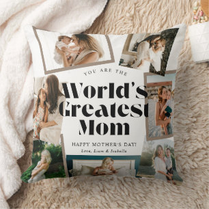 Coussin Meilleure Maman du Monde 7 Collage de Photos