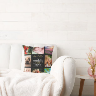 Coussin Meilleure Maman du Monde Personnalisé 8 Photos Col