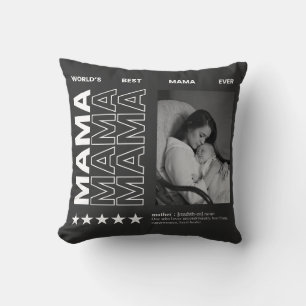 Coussin Meilleure Maman du Monde Typographie et photo pers