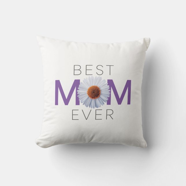 Coussin Meilleure maman jamais avec l'impression d'image m (Recto)