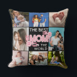 Coussin Meilleure maman jamais | Collage photo de la Fête<br><div class="desc">Meilleure maman jamais | Collage photo de la Fête des Mères 8</div>