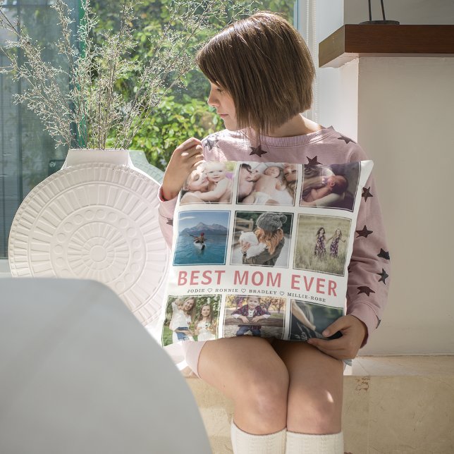 Coussin Meilleure maman Jamais Collage photo Keepake (Créateur téléchargé)