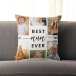 Coussin Meilleure maman jamais - Fête des mères Collage ph<br><div class="desc">Célébrez votre mère avec le "Meilleure maman jamais" Mère's Day Photo Collage Jeter l'oreiller. Ce coussin personnalisé présente un collage magnifiquement arrangé de photos chères, capturant des moments et des souvenirs spéciaux. Le message sincère "Meilleure maman jamais" ajoute une touche d'amour. Fabriqué en tissu de haute qualité, doux et durable,...</div>