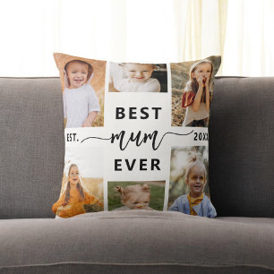 Coussin Meilleure maman jamais - Fête des mères Collage ph