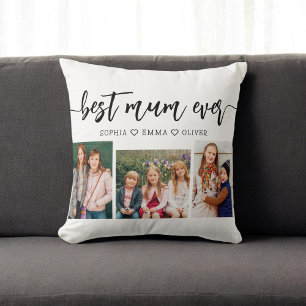 Coussin Meilleure maman jamais - Fête des mères Collage ph