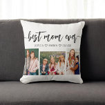 Coussin Meilleure maman jamais - Fête des mères Collage ph<br><div class="desc">Célébrez la fête des mères avec le meilleur collage de photos de Maman Ever Jetez l'oreiller. Ce gardien personnalisé présente un collage magnifiquement arrangé de photos chères capturant des moments spéciaux avec votre mère. Conçu avec des matériaux de qualité, il ajoute une touche de design et de sentimentalité à tout...</div>