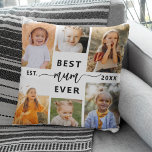 Coussin Meilleure maman jamais - Fête des mères Collage ph<br><div class="desc">Célébrez votre mère avec le "Meilleure maman jamais" Mère's Day Photo Collage Jeter l'oreiller. Ce coussin personnalisé présente un collage magnifiquement arrangé de photos chères, capturant des moments et des souvenirs spéciaux. Le message sincère "Meilleure maman jamais" ajoute une touche d'amour. Fabriqué en tissu de haute qualité, doux et durable,...</div>