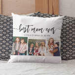 Coussin Meilleure maman jamais - Fête des mères Collage ph<br><div class="desc">Célébrez la fête des mères avec le meilleur collage de photos de Maman Ever Jetez l'oreiller. Ce gardien personnalisé présente un collage magnifiquement arrangé de photos chères capturant des moments spéciaux avec votre mère. Conçu avec des matériaux de qualité, il ajoute une touche de design et de sentimentalité à tout...</div>