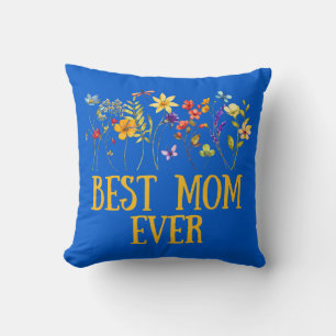 Coussin Meilleure maman jamais Fleurs sauvages floraux