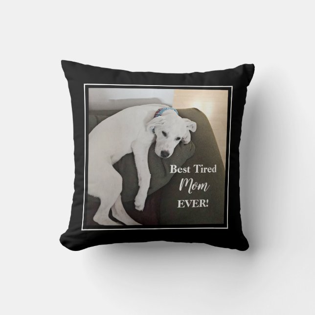 Coussin Meilleure Maman Jamais mignonne Chien Chien Chien  (Recto)