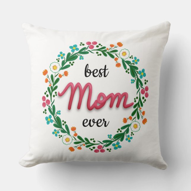 Coussin Meilleure Maman Jamais Moderne brillant Coloré Wre (Recto)
