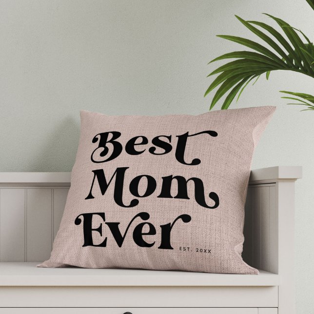 Coussin Meilleure Maman Jamais Moderne Russe Blush Pink Ty (Créateur téléchargé)