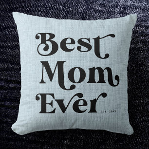Coussin Meilleure maman jamais moderne Rustique Dusty Blue