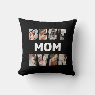 Coussin Meilleure maman jamais personnalisée Photo Collage