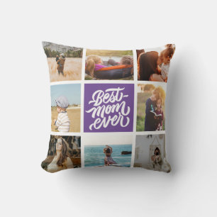 Coussin Meilleure Maman Jamais Personnalisée Photo Collage